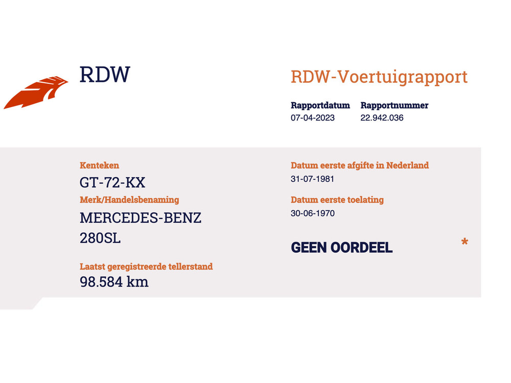 Mercedes-Benz 280SL Pagode W113 185PS 1970 SL Klasse, GT-72-KX