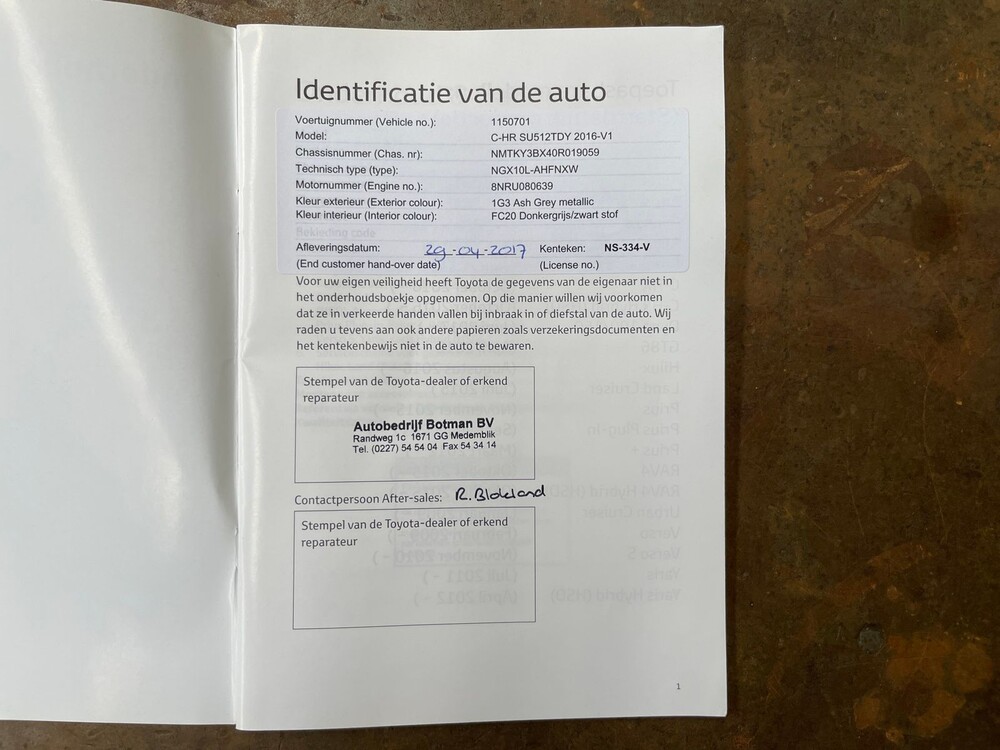 Toyota C-HR 1.2 Dynamic 116pk 2017 -Orig. NL-, NS-334-V