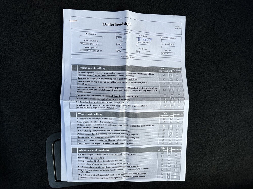 Audi A3 Sportback 1.6 TDI Ambition Pro Line 110PS 2016 -zumf. NL-, JF-442-F