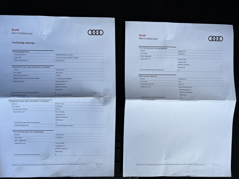 Audi A3 Sportback 1.6 TDI Ambition Pro Line 110PS 2016 -zumf. NL-, JF-442-F