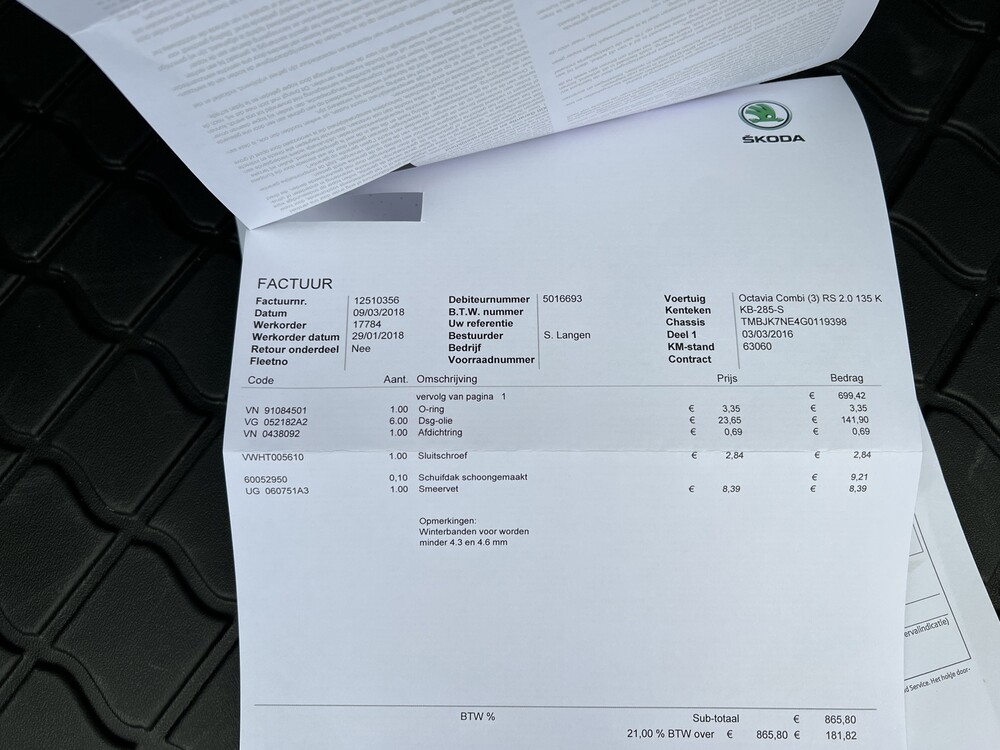 Skoda Octavia Combi 2.0 TDI RS 184PS 2016, KB-285-S