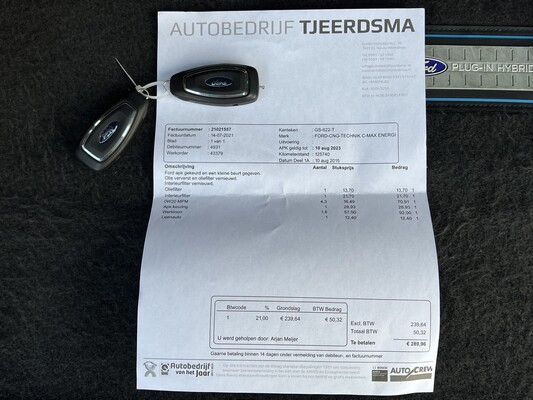 Ford C-Max 2.0 Plug-in Hybrid Titanium Plus 185pk 2015 -Orig. NL- , GS-622-T