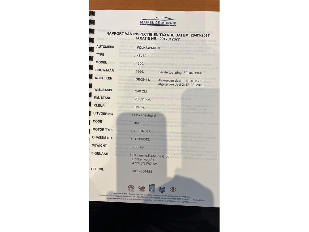 Volkswagen Käfer 1600 35PS 1966, DE-29-41