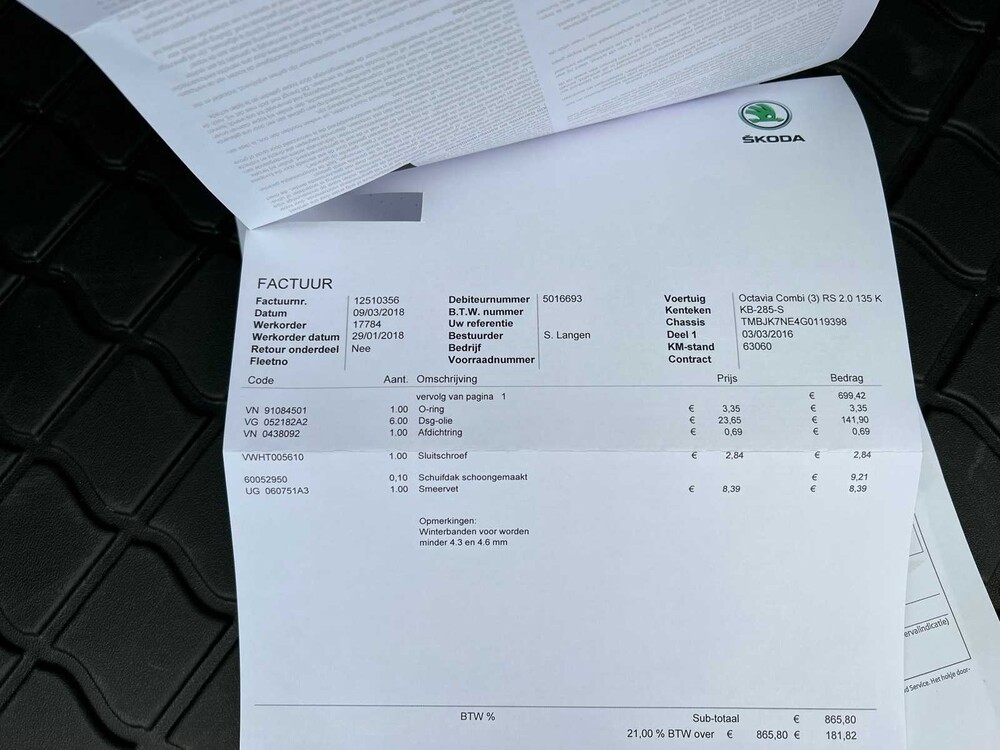 Skoda Octavia Combi 2.0 TDI RS 184PS 2016, KB-285-S