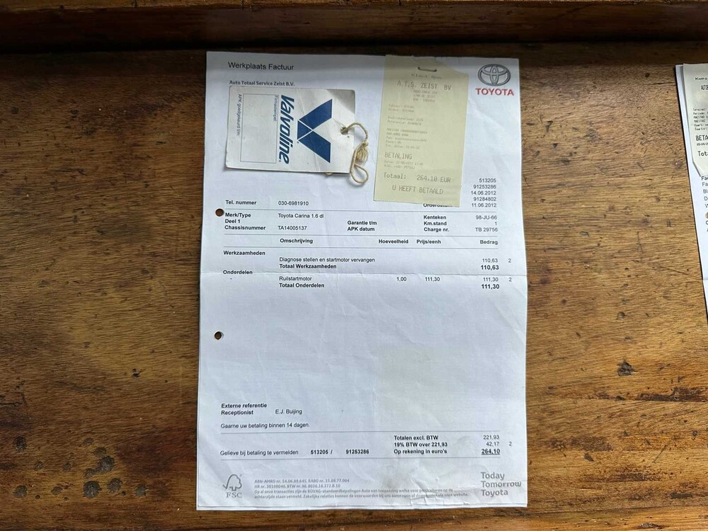 Toyota Carina 1.6 de Luxe 75PS 1976, 98-JU-66