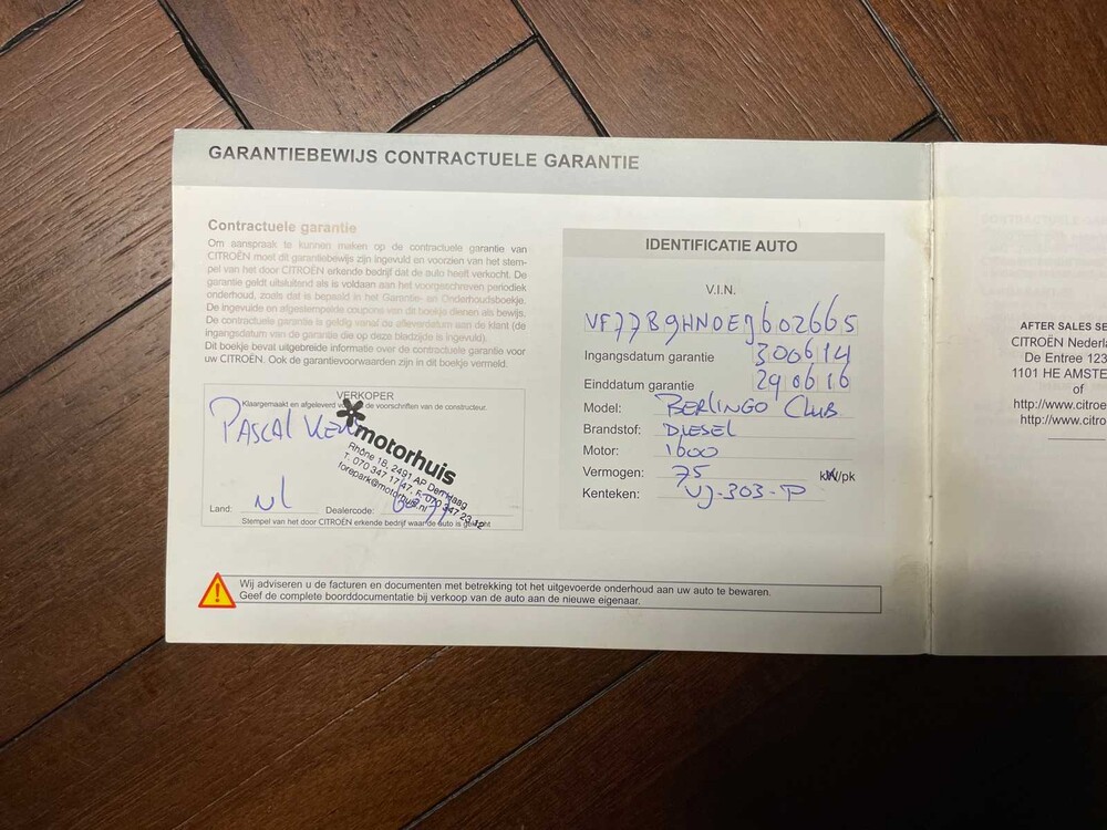 Citroen Berlingo 1.6 HDI 500 Club Economy 75PS -Orig. NL- 2014, VJ-303-P