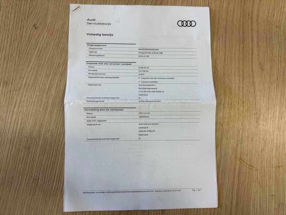 Audi A3 Sportback 1.6 TDI ultra Edition 110hp 2013 -Orig. EN-, 1-SRG-01