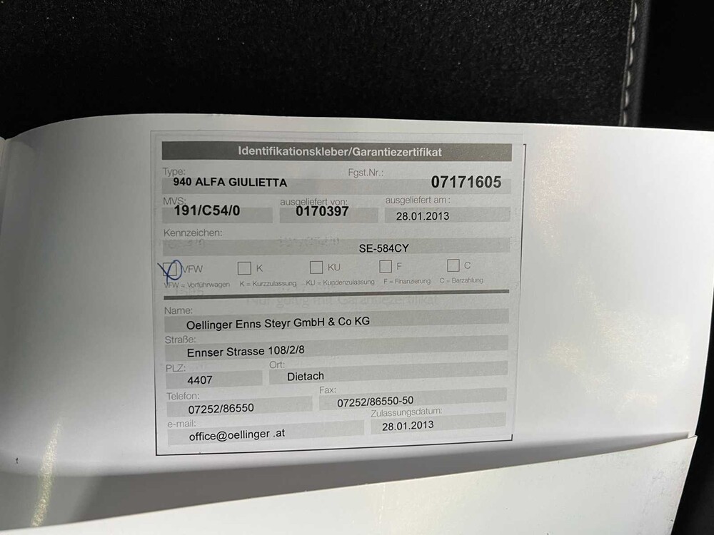 Alfa Romeo Giulietta Quadrifoglio Verde 235pk 2013, RX-265-V