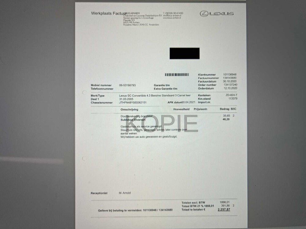 Lexus SC 430 286hp 2005 Cabriolet, ZD-824-T -Youngtimer