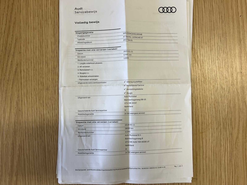 Audi A7 Sportback 1.8 TFSI Pro Line Plus 190PS 2017 FACELIFT (ORIGINAL-NL), NR-485-G