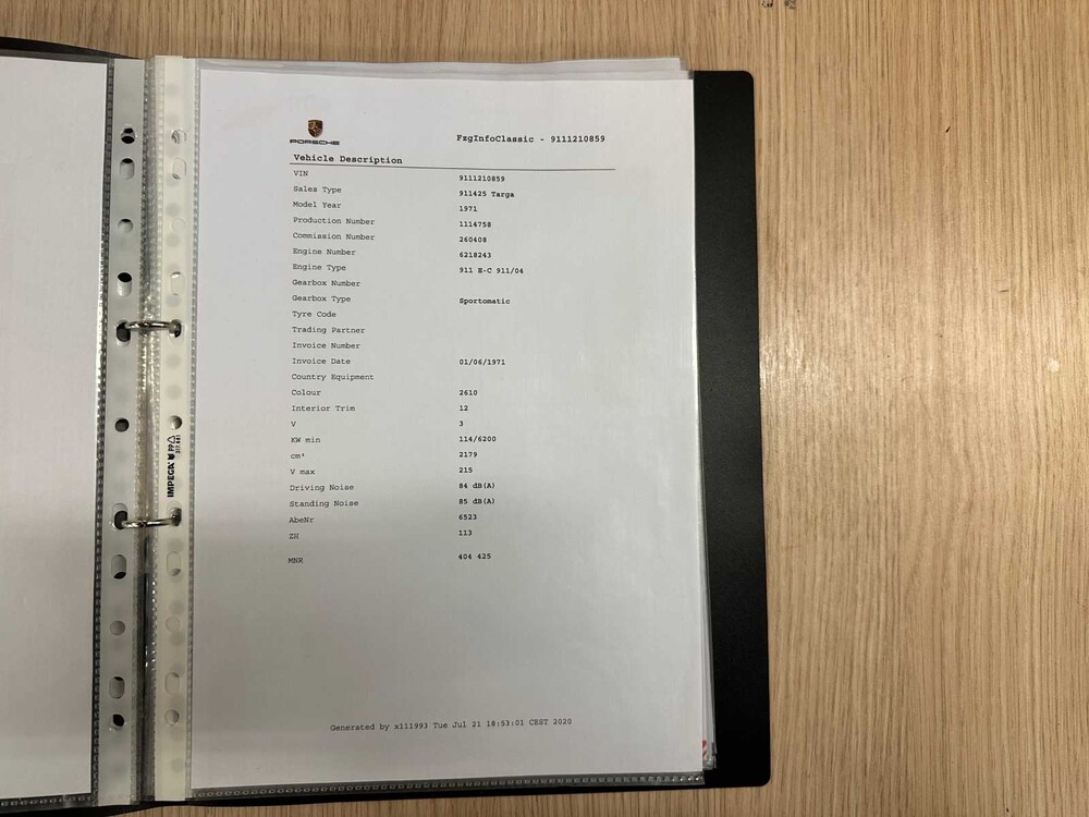 Porsche 911E Targa 2.0 T 110PS 1971, AM-34-97 