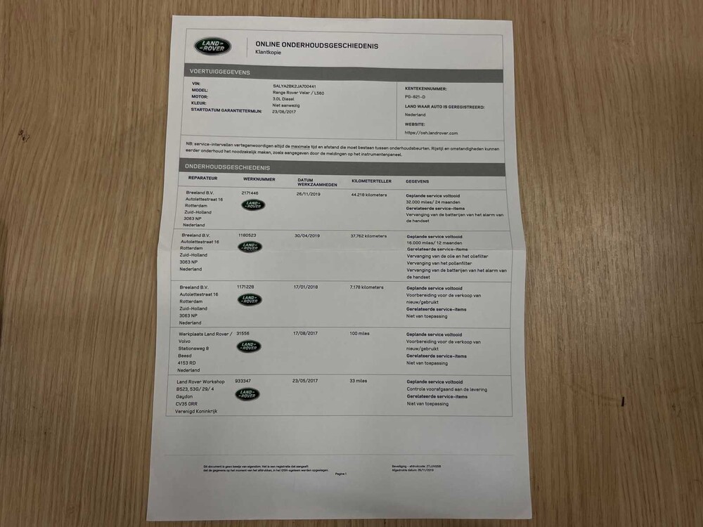 Land Rover Range Rover Velar 3.0 V6 AWD First Edition 300hp 2017 ORIG-NL, PG-821-D