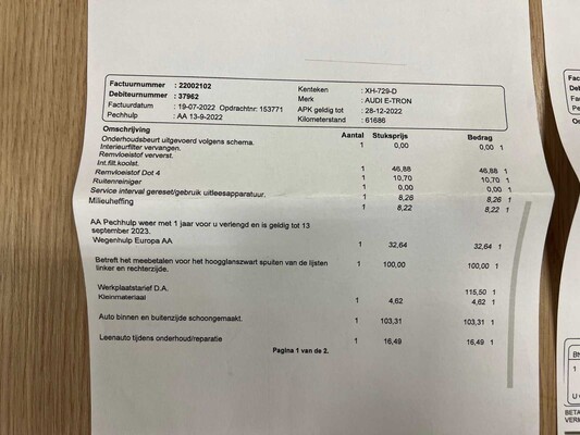 Audi E-Tron 55 Quattro Advanced 95 kWh 360hp 2018 (Original-NL), XH-729-D