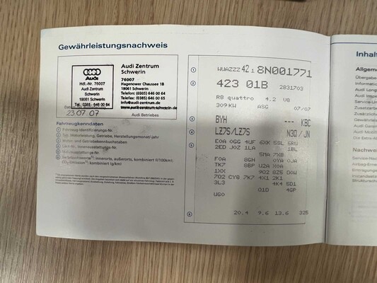 Audi R8 4.2 V8 FSI (AKRAPOVIC) 420hp 2007, N-768-LK Youngtimer