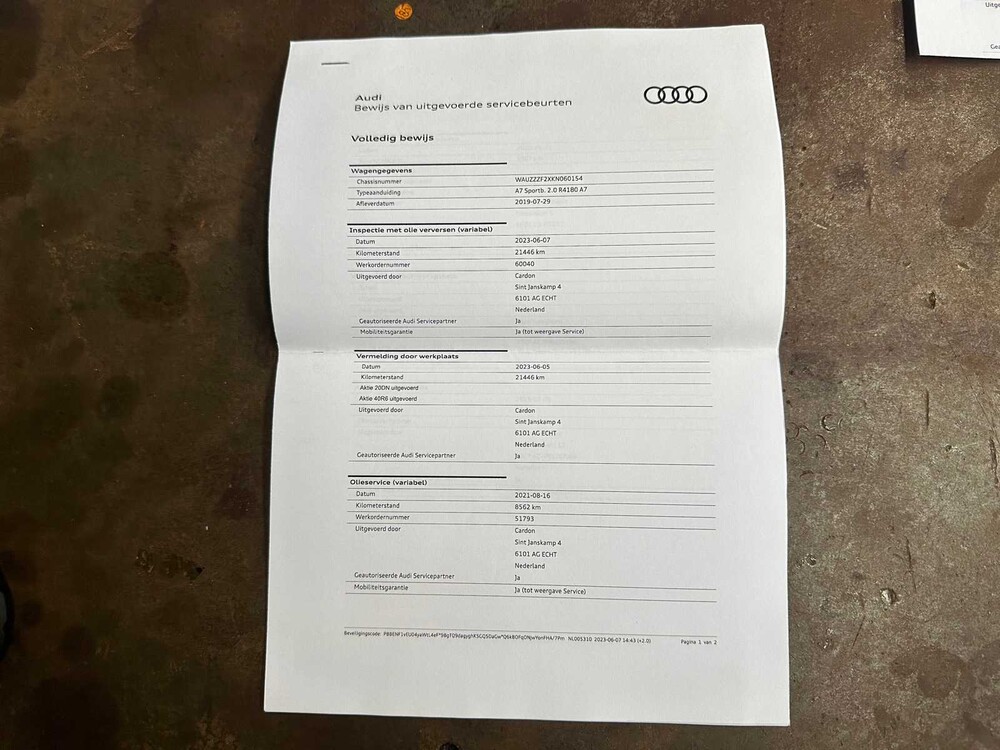 Audi A7 Sportback 45 TFSI S-Line NIEUW-MODEL 245pk 2019 ORIG-NL, ZS-112-R