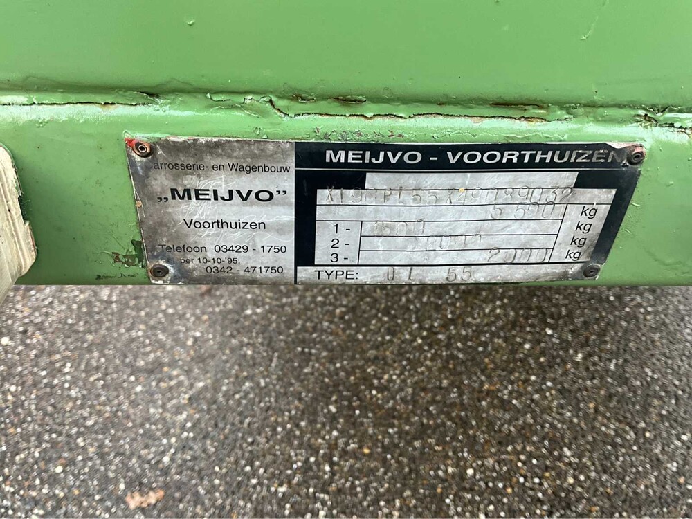 Meyvo OL55 2-Achs-Sattelauflieger BE mit einstellbarer Luftfederung und teilweise geschlossener Plane, OD-83-VD