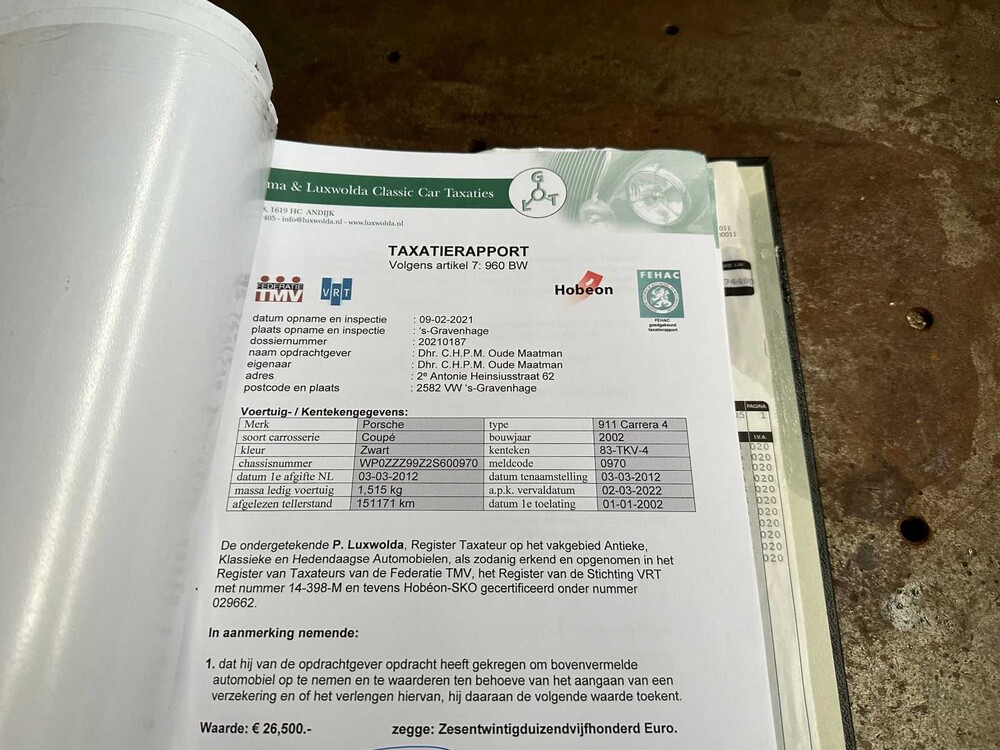 Porsche 911 Carrera 4 996 3.6 Coupé 320PS 2002, 83-TKV-4 