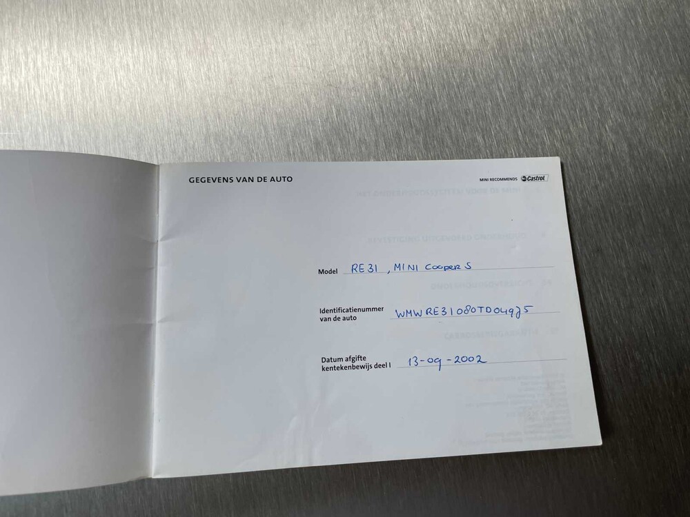 Mini 1.6 Cooper S 163pk 2002 -Orig. NL-, 96-JV-PG