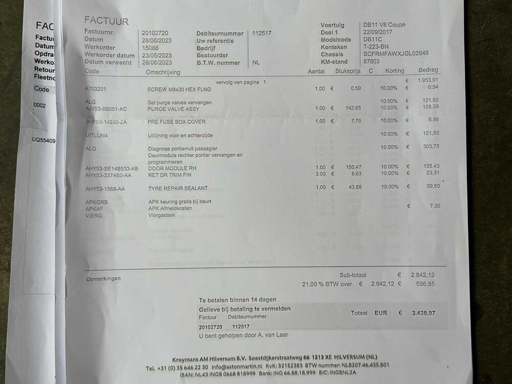 Aston Martin DB11 4.0 V8 510PS 2017, T-223-BS