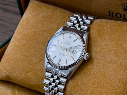 ROLEX DATEJUST OYSTER PERPETUAL 36mm 16014 1979 SILBER DAIL