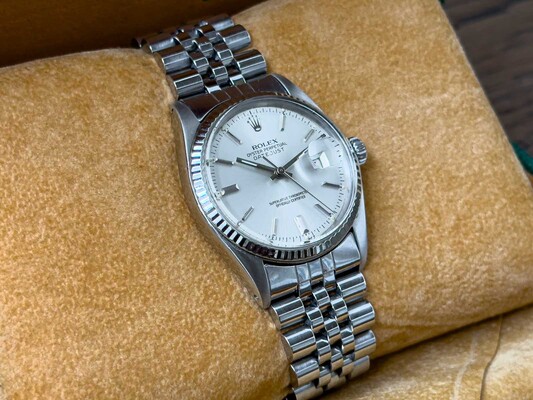 ROLEX DATEJUST OYSTER PERPETUAL 36mm 16014 1979 SILVER DAIL