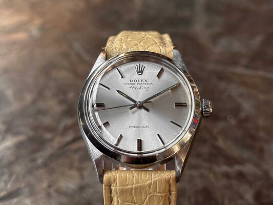 Rolex Airking 5500 Silber Dail 1974 Armbanduhr