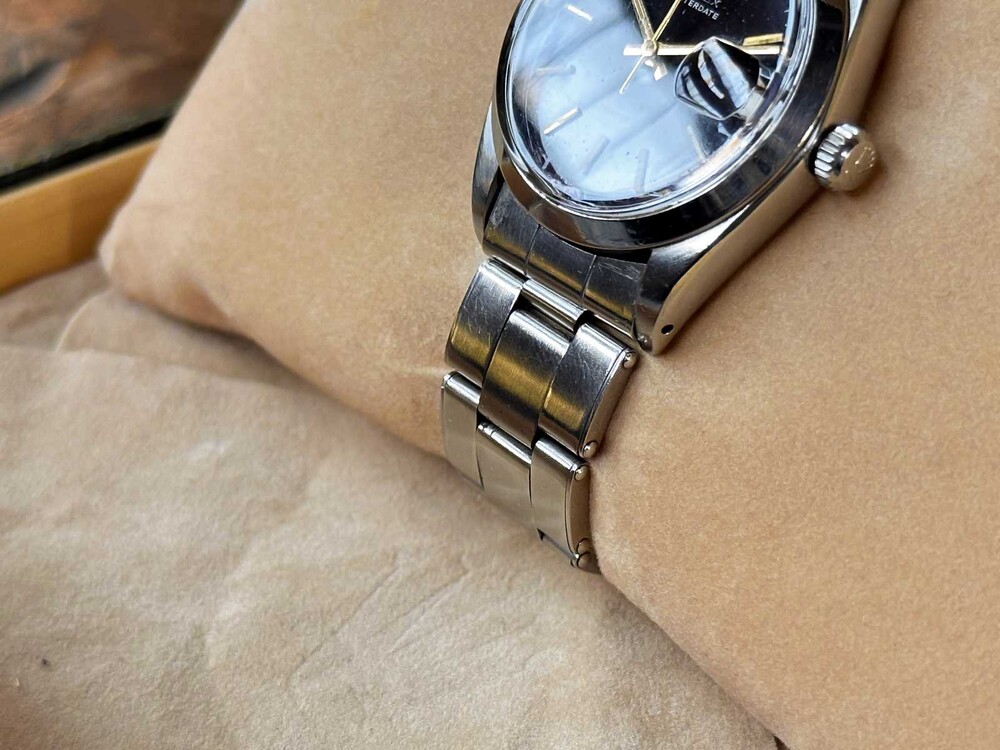 ROLEX OYSTERDATE PRECISION 6694 - SCHWARZES DAIL - NIETENARMBAND - 1965