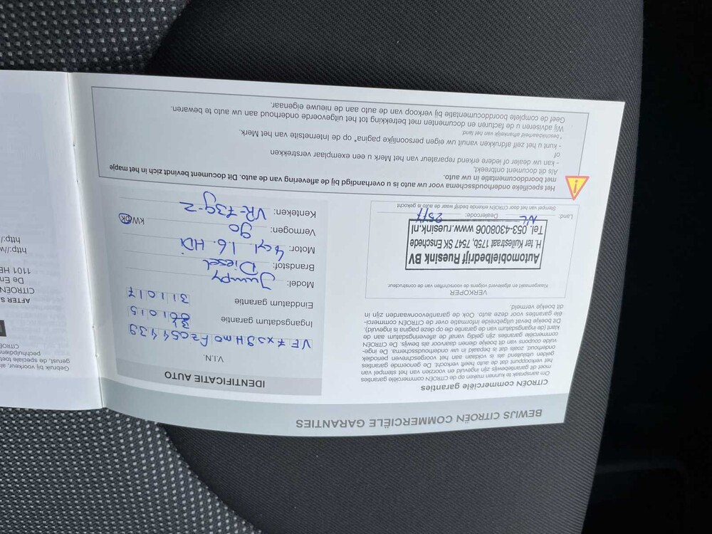 Citroen Jumpy 10 1.6 HDI L1H1 Kleinwagen 90PS 2015 Nutzfahrzeug (ORIGINAL-NL), VR-739-Z