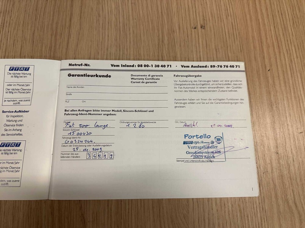 Fiat 500 1.2 Naked 69PS 2009 -ABARTH-, HZ-354-H