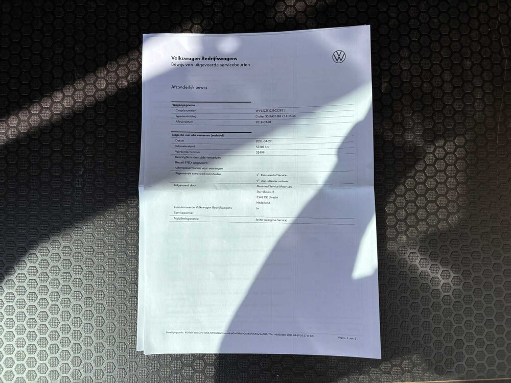 Volkswagen Crafter 35 2.0 TDI L3H2 DC Trendline (Original-NL) Commercial vehicle 102hp 2018, V-403-KZ