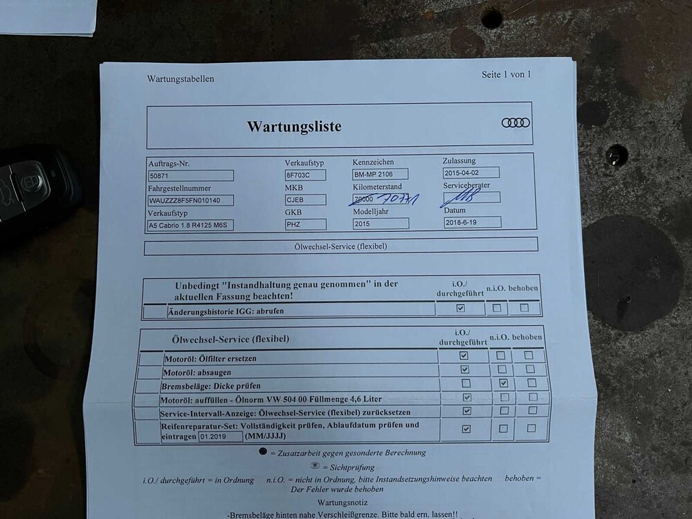 Audi A5 Cabriolet S-Line 1.8 TFSI Sport Edition Tage der offenen Tür 170PS 2015, H-847-TG