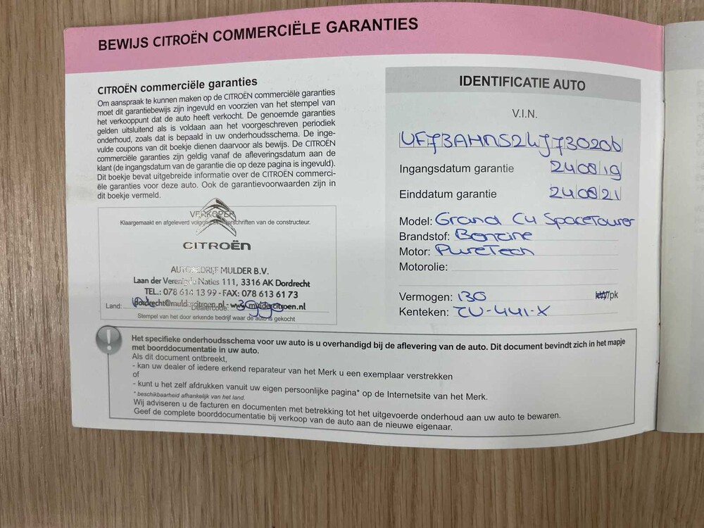 Citroen Grand C4 SpaceTourer 1.2 PureTech Business 7-Persoons 131pk 2019 (Origineel-NL), ZV-441-X