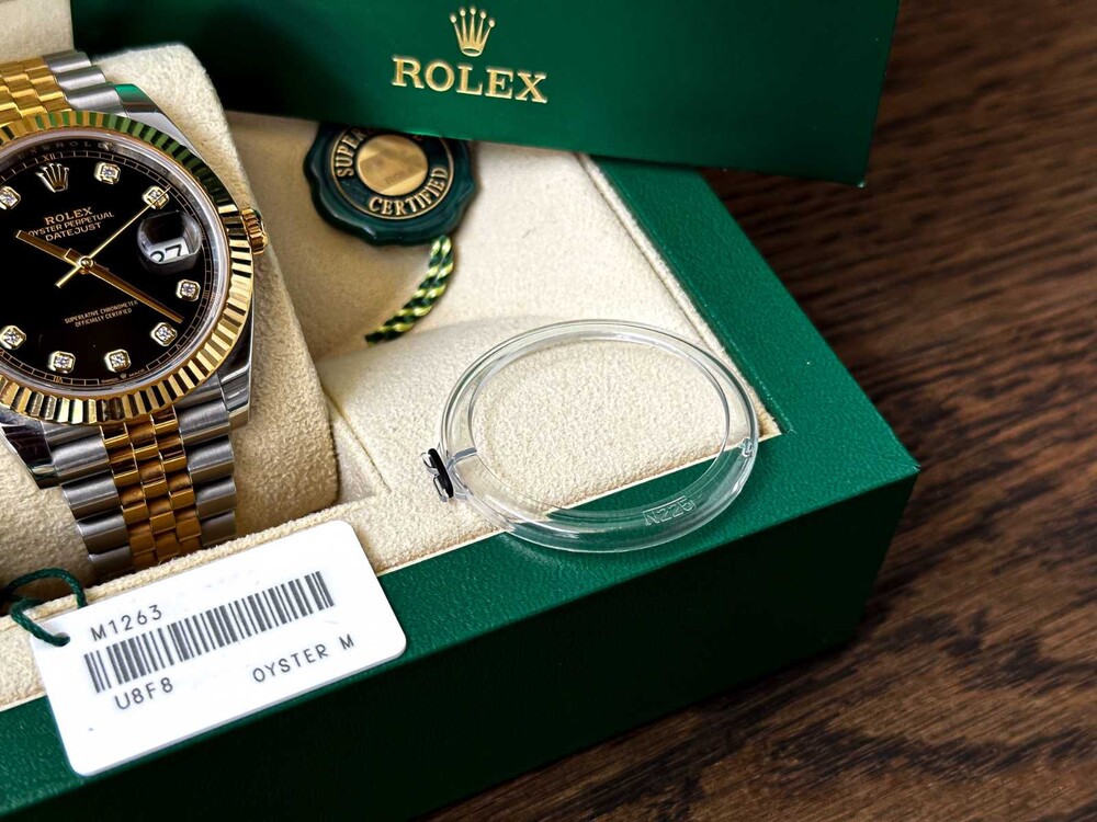 FOTOS! B/M Rolex Datejust 41 DIAMOND Oyster 41mm Oystersteel Gelbgold 126333 2023 GARANTIE 