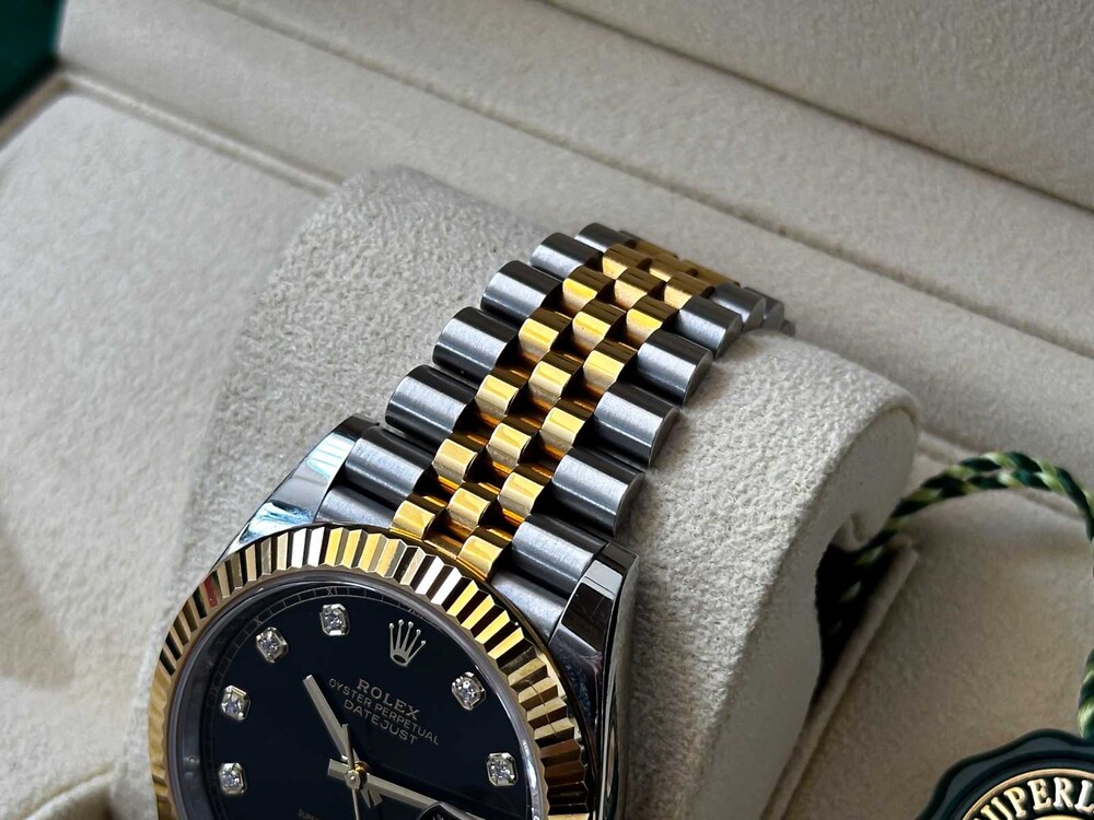 FOTOS! B/M Rolex Datejust 41 DIAMOND Oyster 41mm Oystersteel Gelbgold 126333 2023 GARANTIE 
