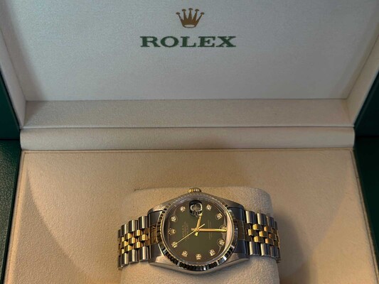 Rolex Datejust Green Vignette Diamond 36 Oyster Perpetual 