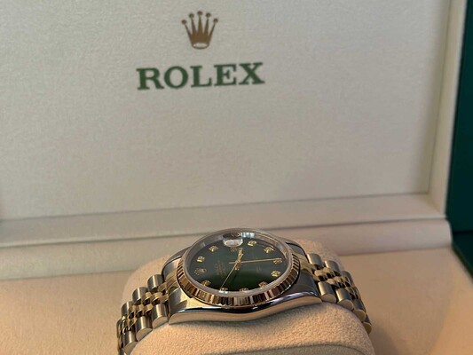 Rolex Datejust Green Vignette Diamond 36 Oyster Perpetual 