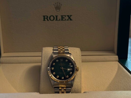 Rolex Datejust Green Vignette Diamond 36 Oyster Perpetual 