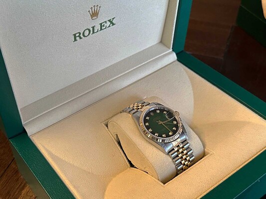 Rolex Datejust Green Vignette Diamond 36 Oyster Perpetual 