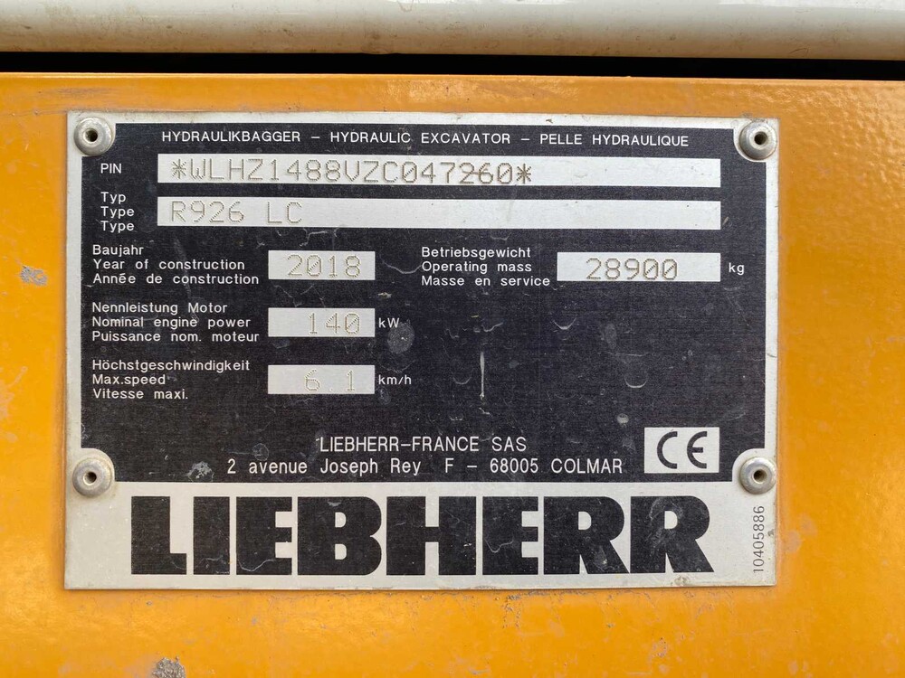 LIEBHERR - R926 LC - Crawler Excavator - 2018