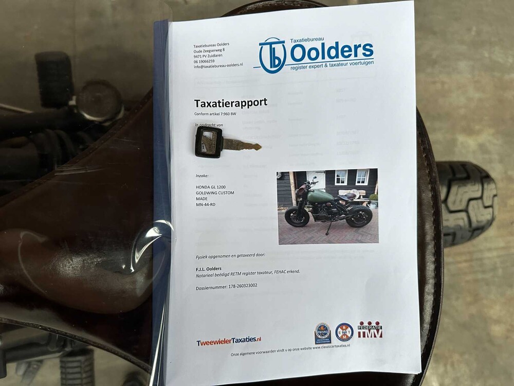 Honda GL1200 Interstate (CUSTOM GOLDWING) 1181cc 1987, MN-44-RD Cafe Racer Motorfiets