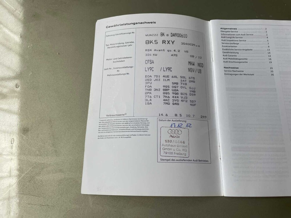 Audi RS4 Avant 4.2 FSI V8 Quattro 450PS 2012, H-121-HG