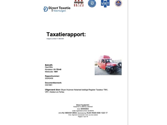 Opel Blitz 1,75 T BE Bolkop 2,5 L55-09590L Camper (Feuerwehrfahrzeug) 1955, 61-TB-40