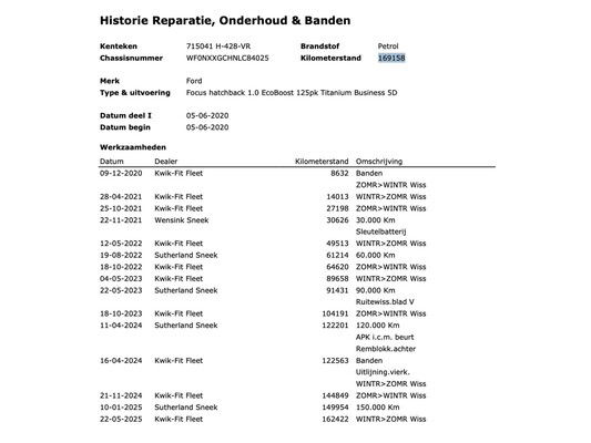 Ford Focus 1.0 EcoBoost Titanium Business 125PS 2020, H-428-VR
