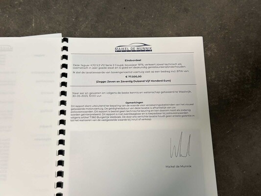 Jaguar XJ12 5.3 V12 Serie 2 Coupe 1976, 39-YD-88 Oldtimer