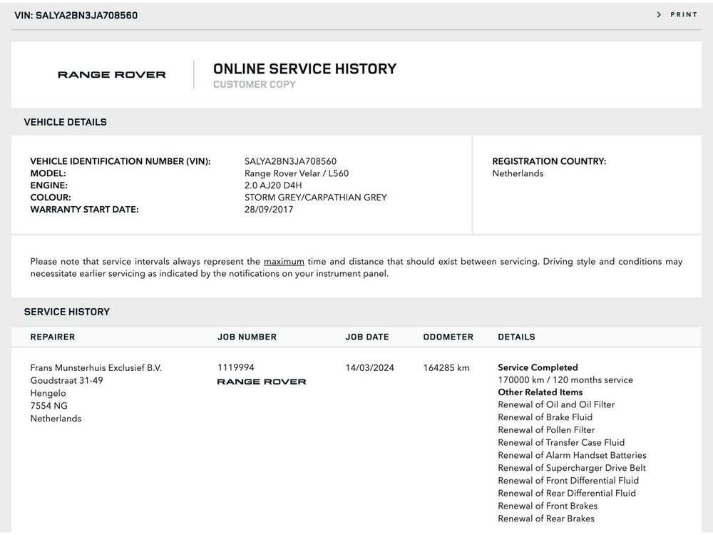 Land Rover Range Rover Velar 2.0 I4 AWD R-Dynamic SE 241pk 2017 (Origineel-NL), PX-296-F