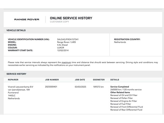 Land Rover Range Rover 4.4 SDV8 Autobiografie 340 PS 2014 (Original-NL), 4-THS-30