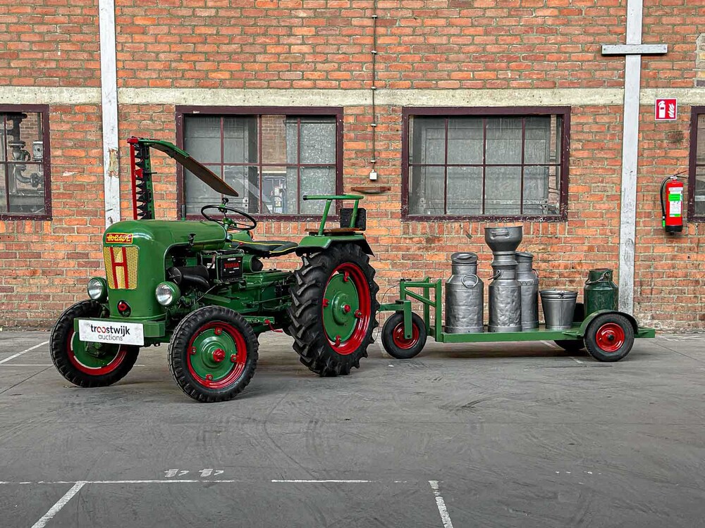 Holder 1955 1-Cilinder Oldtimer Tractor + Originele Melkwagen, TRH-44-X
