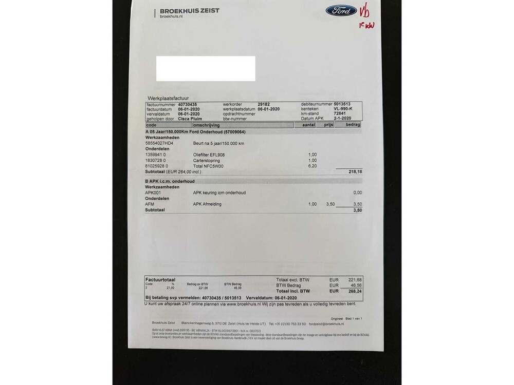 Ford Transit Connect 1.6 TDCI L1 Trend 75pk 2015 (Origineel-NL) 3-persoons, VL-990-K