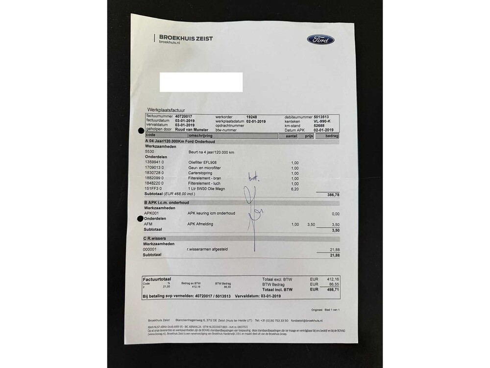 Ford Transit Connect 1.6 TDCI L1 Trend 75pk 2015 (Origineel-NL) 3-persoons, VL-990-K