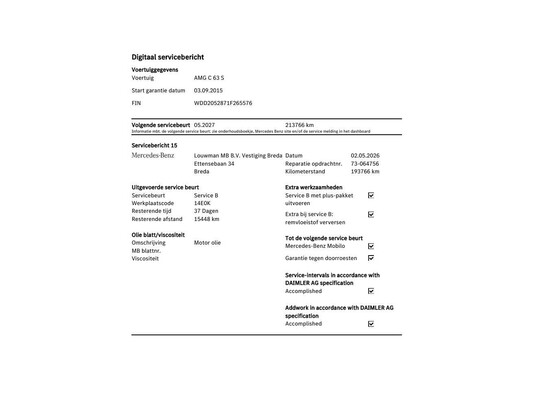 Mercedes-Benz C63s AMG 4.0 V8 510pk 2015 C-Klasse Estate, ZH-705-L